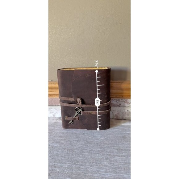 Tuzech Handcrafted Vintage Look Leather Journal Key Closure Rustic Edged  Paper - Picture 12 of 13
